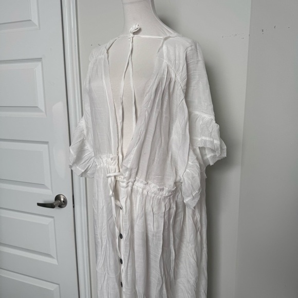 NEW Sheer Button-Down Cover-Up Kaftan Boho Kimono Coastal Cowgirl prarie Os - Picture 4 of 12